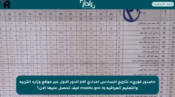 «صدور فوري» نتائج السادس اعدادي pdf الدور الأول عبر موقع وزارة التربية والتعليم العراقية moedu.gov.iq كيف تحصل عليها الآن؟
